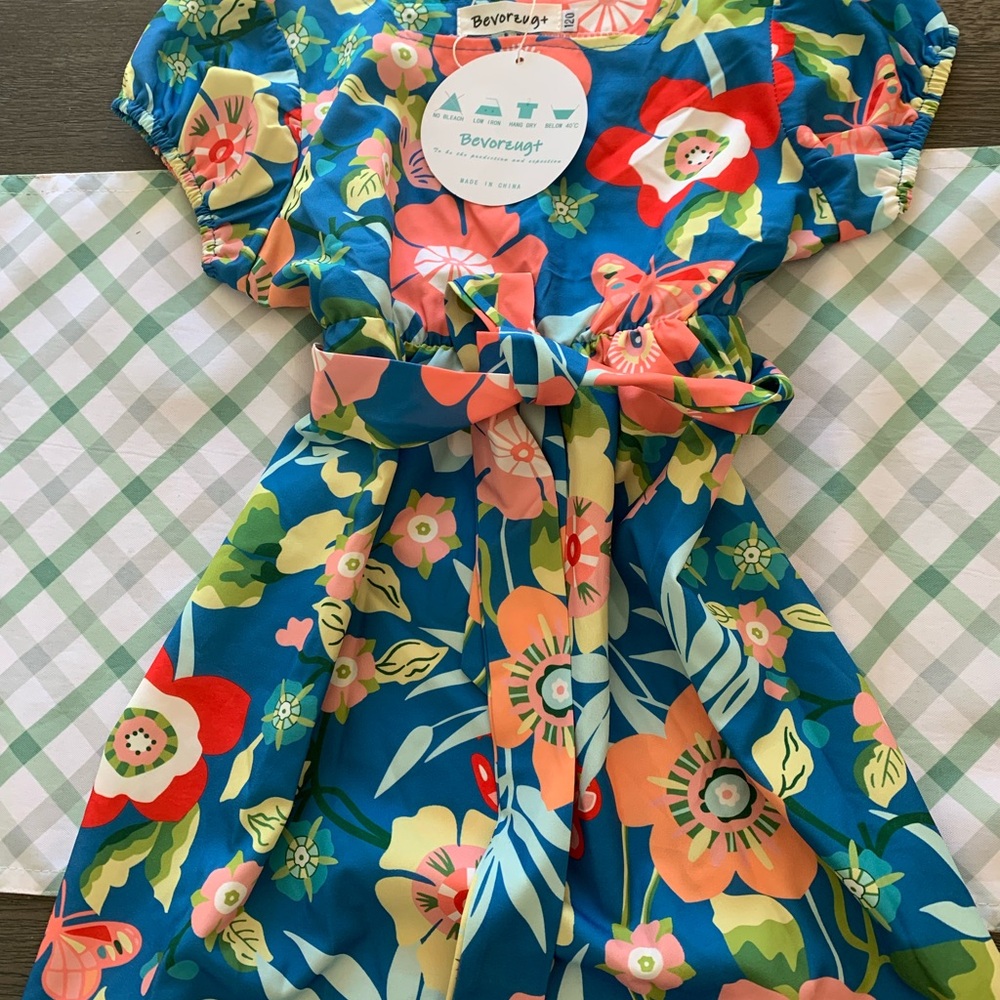 Everly Vibrant Floral Kids Dress